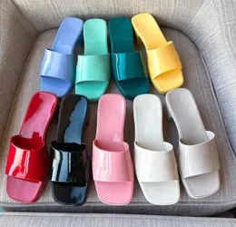 Slippers 2021 Women Sliders Platform Jelly Shoes Open Toe Square Chunky Heels Fashion Big Size PVC Beach8394378