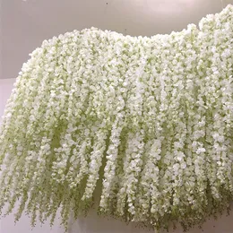 Christmas Decorations 20Pcs Artificial Wisteria Flowers Hanging Garland Vine Rattan Fake Flower String Silk Home Garden Wedding Decoration 230923