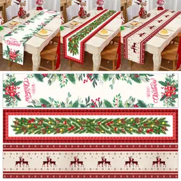 Christmas Decorations Table Runner Merry For Home 2023 Navidad Noel Xmas Gift Cristmas Tablecloth Year 2024 230923