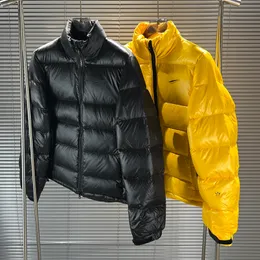 Мужской пуховик с воротником-стойкой, куртка на спине, большая женская зимняя куртка, пушистая модная повседневная американская пуховая куртка в уличном стиле