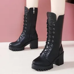 Кромкая топ-платформа женская женская 186 PU Over The Knee High Boots Women Retro Punk увеличивает длинные туфли Woman889 230923 NK 643 NK