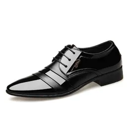 2020 Новые лакированные кожаные мужские туфли 039s, мужские оксфорды, дешевые модные офисные туфли на плоской подошве, мужские черные формальные туфли на шнуровке, большие размеры 483009358