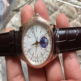 3 zegarki dla mężczyzn stalowe różowe złoto mechaniczne 2813 zegarek męski Cellini 50535 skórzana szkliwa księżycowa data Księżycowa wyświetlacz 287p