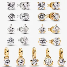 2023 new 925 silver Stud high quality earring for women Designer Jewelry with CZ Charms DIY fit Pandoras Nova Lab-grown Diamond Earrings Plated 14k Gold with box