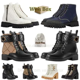 Top Quality Martin Boots High Heel Womens Desert Boot Zipper Ankle Boots Combat Boot Lace-Up Boot Tall Leather Boot Platform Heel Oxford Shoe Snow Boots With Box