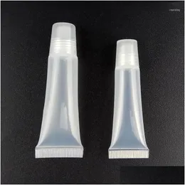 Packaging Bottles Wholesale 10Pcs 5Ml/10Ml Bottle Refillable Empty Cosmetic Tubes Lip Gloss Clear Containers Makeup Tools11 Drop Del Othl2