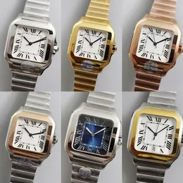 Mulheres Mens 35mm 39mm Designer Square Watch Full Steel 9015 Relógios Mecânicos Automáticos Esporte Negócios À Prova D 'Água Safira Vidro Diamante Relógio