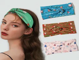Mulheres impressão bandana headbands nó em massa cabeça banda elástica faixas de cabelo torcido atado envolve meninas mulher headwear acessórios de natal4393304