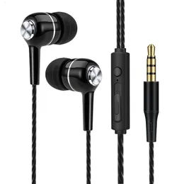 Cuffie Cuffie cablate Auricolari sportivi da 3,5 mm con bassi Auricolari per telefono Auricolari stereo con controllo volume microfono Auricolari musicali 230923