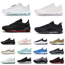 Designer shoes air running shoes 97 trainer maxs 97s Triple Black White Jesus Shoes Satan Sean Wotherspoon Halloween Silver Bullet Bred Blue Hero sneaker sports