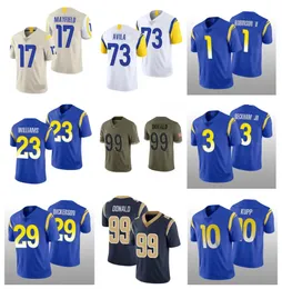 Aaron Donald Football Jersey Odell Beckham Jr. Cooper Kupp Baker Mayfield Ramss Van Jefferson Steve Avila Jalen Ramsey Von Miller Dickerson Stafford Size S-4XL