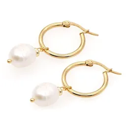 Go2boho Freshwater Pearl Earring Christmas Women Jewelry Handmade Stainless Steel Natural Pearl Pendants Earrings243b