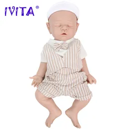 Puppen IVITA WB1528 43 cm 2508 g 100 % Ganzkörper-Silikon-Reborn-Babypuppe, realistisches weiches Babyspielzeug mit Schnuller für Kinderpuppen, Geschenk 230923