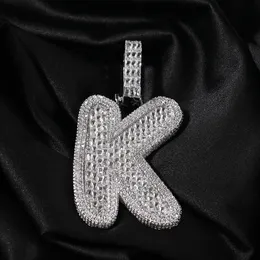 Chokers UWIN Initial Letter Pendant Iced Out Baguettecz Cubic Zirconia Alphabet with Infinity Cuban Chain Necklaces Fashion Jewelry 230923