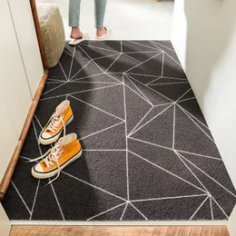 Teppich Anti-Rutsch-PVC-Fußmatten Nordic Minimalist Staub Küchenmatte Seidenschlaufe Eingangs-Fußmatte für Flur 230923