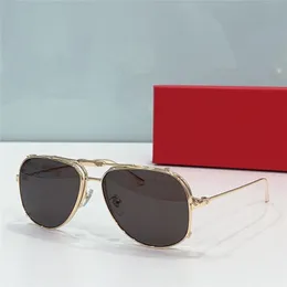 Ny modedesignklipp på solglasögon Santos Electroplated K Gold Pilot Frame Popular Style High End Outdoor UV400 Protection Glasses