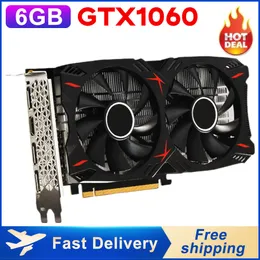 Grafikkort 1st GTX1060 6GB GDDR5 Spelgrafikkort 6 Pin 192bit Dual Fans PCI-E 3.0 16x Computer Graphics grafikkort för Office/Home 230923