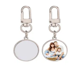 Thermal Transter DIY sublimation blank heart round keychains gold keychain po frame keyring Silver Plated Alloy Car Key Ring So7818154