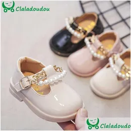 First Walkers 11.5-15.5Cm Brand String Pearls Princess Dress Shoes For Baby Girls Party Strap Solid Toddler Little 211021 Drop Deliver Dhoki