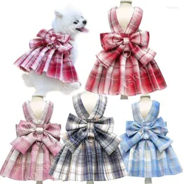 Dog Collars Harness Leash Set Dress Skirt Chest Strap Walking Lead Cat Vest Clothes Teddy Pet Supplies3308798