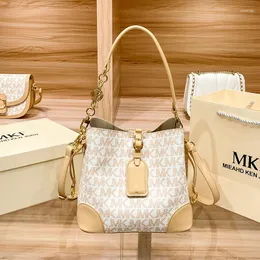 Evening Bags MKJ Luxury Women's Brand Shoulder Senior Designer Large Capacity Bucket Bag High Quality Handheld Crossbody Dinner