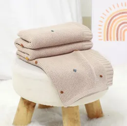 Sacos de dormir cobertores de malha nascidos nórdico berçário swaddle envoltório lance algodão macio carrinho de bebê berço cobertor cama colcha 230923