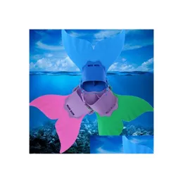 Andra hemträdgårdsjusterbara sjöjungfru Swim Fin Diving Swimming Foot per Mono Fish Tail Swimtraining for Kid Children Christmas Gift Dha9x