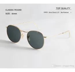2021 Women di alta qualità Donne Round Designer Circle Occhiali da sole Frame di metallo Uv400 Glass Lens Glasses WTIH Box Case Accessori8756618