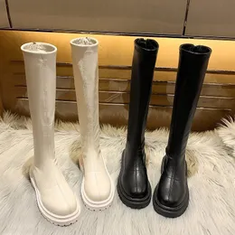 Thigh 107 High Women Casual Plush Knee Brand Designer Zip Ladies Leather Long Boots White Mujer Shoes 230923