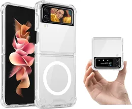 Samsung Galaxy Z Flip의 명확한 휴대 전화 케이스 3/4/5 z 접힘 3/4/5 무선 충전 TPU 플라스틱 충격 방지 커버 핫 판매