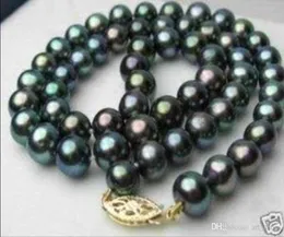 Charming78mm Black Tahitian Pearl Necklace 18quot0123454735899