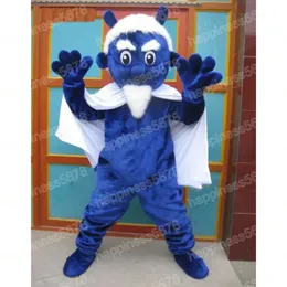 Performance Blue Devil Mascot Costumes Cartoon Character Outfit Suit Carnival Adults Size Halloween Christmas Party Carnival Dress suits