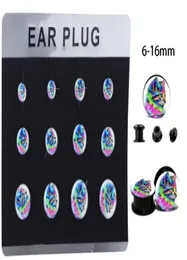 مزيج 6 أحجام 5 بطاقات الخيط الداخلي Ear Expander Plugs kit Screw Flesh Tunnel Gauge Strainring Piercing 6283306
