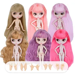 Dolls Blyth Doll 16 BJD Dolls Joint Body White Shiny Face Nude Doll With Extra Hands Anime Collection Toy for Girls Gift 230922