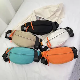 Taille Taschen Unisex Freizeit Nylon Umhängetasche Frauen Trend Reißverschluss Einfarbig Crossbody Sport Brust Fanny Pack Orange