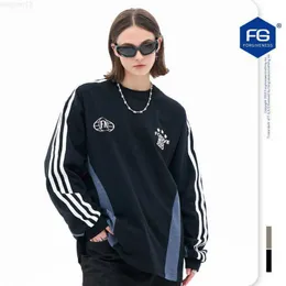 Men's T-shirts Fgss Wear | 2023 Autumn/winter New Fashion Brand American Street Colored Jersey Sports Round Neck Long Sleeve T-shirteeq2