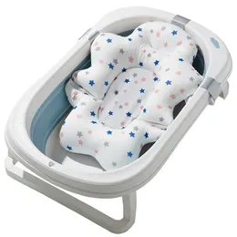 Bathing Tubs Seats Multifunctions Foldable Baby Bath Tub Pads Baby Bath Seat Support Mat borns Bathtub Anti-Slip Soft Breathable Body Cushion 230923