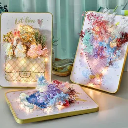 Arts and Crafts Luminous Flowers 3D String Art Kit Thread Winding Painting DIY Material Wooden Board Home Decoration Art Craft Handmade Gifts 230923