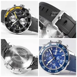 2020 Heren BLS Factory Edition Azië Valjoux 7750 Werkende chronograaf uurwerk Blauwe wijzerplaat Rubber Duikerbeweging Heren3355