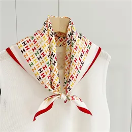 Scarves Silk-Like Scarf Women's Versatile Fashion Spring And Autumn Summer 2023 Shawl Mom Middle Age