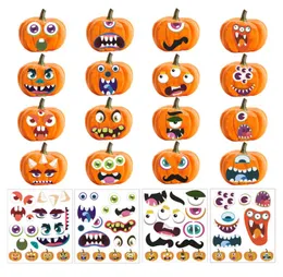 Halloween mask stickers 24x28cm party make a face Pumpkin decorations Sticker Home Decor Kids Decals DIY Halloween Decoration4938350
