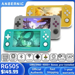 لاعبي اللعبة المحمولة Anbernic RG505 Game Game Console Android 12 System Unisoc Tiger T618 4.95 بوصة OLED مع Hall Joyctick OTA Update 230922