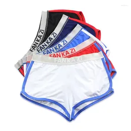 Underpants Fankatz Men's Aro Pants Color Matching Large Size Medium Waist Sexy Sports Underwear Men