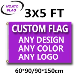 Other Event Party Supplies 3x5 Custom Banner Flags 3x5FT Flying 100D Polyester Advertising Outdoor Indoor Any Size Pictures 230923