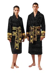 Luxuriöser Herren-Bademantel aus klassischer Baumwolle, Herren- und Damen-Nachtwäsche, Kimono, warme Bademäntel, Heimkleidung, Unisex-Bademäntel, neuer Stil