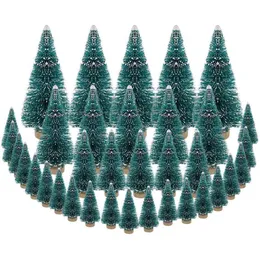 Faux Floral Greenery 35 PCS Miniature Christmas Tree Artificial Snow Frost Trees Pine for DIY Craft Party Decoration 4 Size 230923