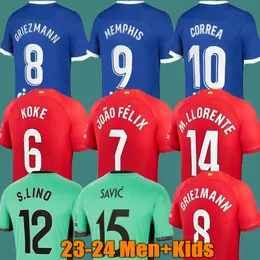 23 24 MadridS MORATA camisetas de fútbol JOAO FELIX 2023 2024 M.LLORENTE GRIEZMANN KOKE SAUL Correa LEMAR camiseta de fútbol hombres niños kit conjuntos uniformes