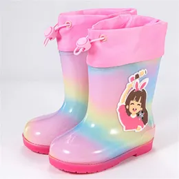 Children'S Rainshoes Cartoon Boys Girls Baby Waterproof Shoes Rubber Tie Mouth Anti Slip Rainboots 2023