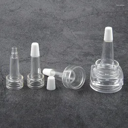 Lagringsflaskor 10st/partier Mini återfyllningsbar prov Tom flaska med Cap Trumpet Huvud Transparent pulverfyllande hudvårdsverktyg