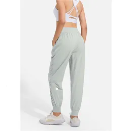 Yoga nona calças bolso leggings de fitness macio cintura alta hip elevador elástico casual cordão pernas sweatpants